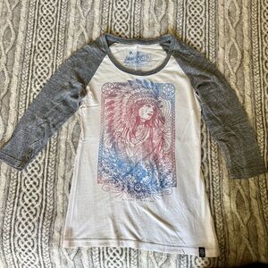 •Secret Artist Native American Print  Raglan Shirt•